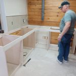 Sections for dishwasher, oven, and sink